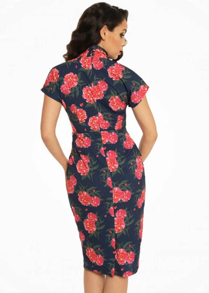 Lindy Bop Emma Camellias 40's Pencil Dress