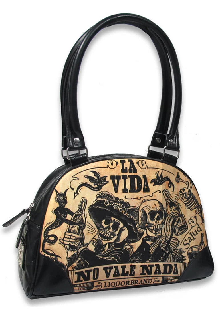 New In Liquorbrand Viva La Vida Bowler Handbag