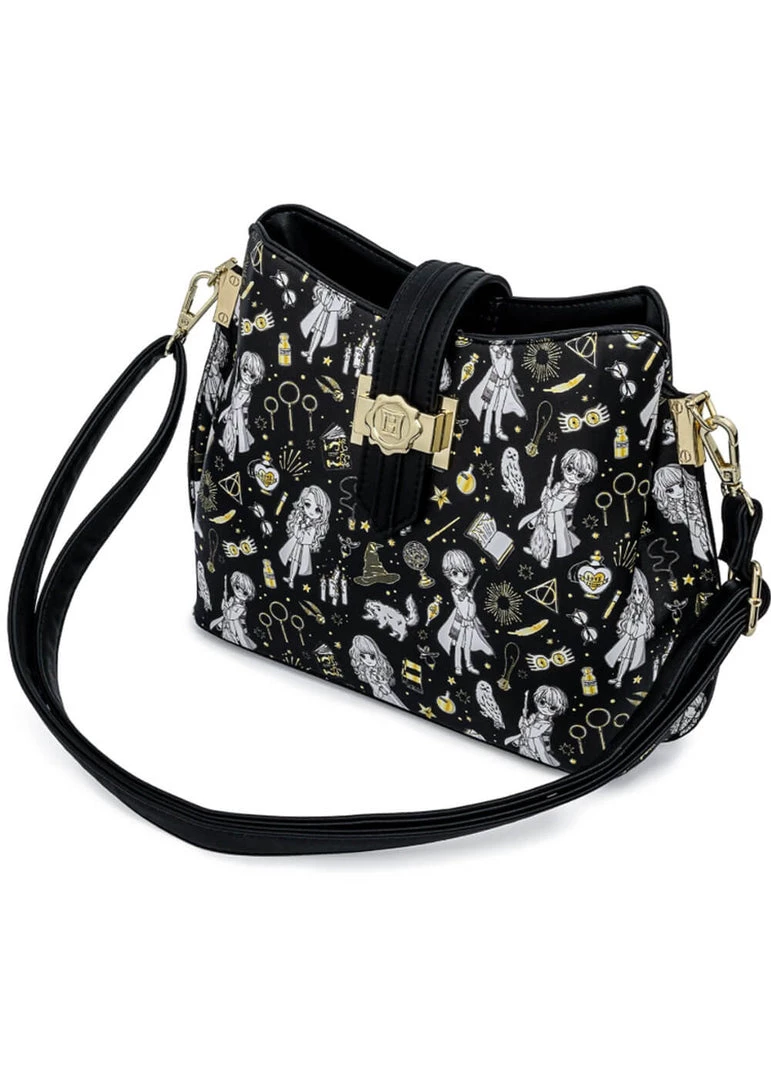 New In Loungefly Harry Potter Magical Elements AOP Crossbody Bag