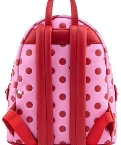 Loungefly Disney Minnie Mouse Polkadot Bow Backpack Wth Fanny Pack Pink