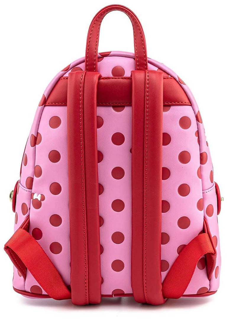 Loungefly Disney Minnie Mouse Polkadot Bow Backpack Wth Fanny Pack Pink