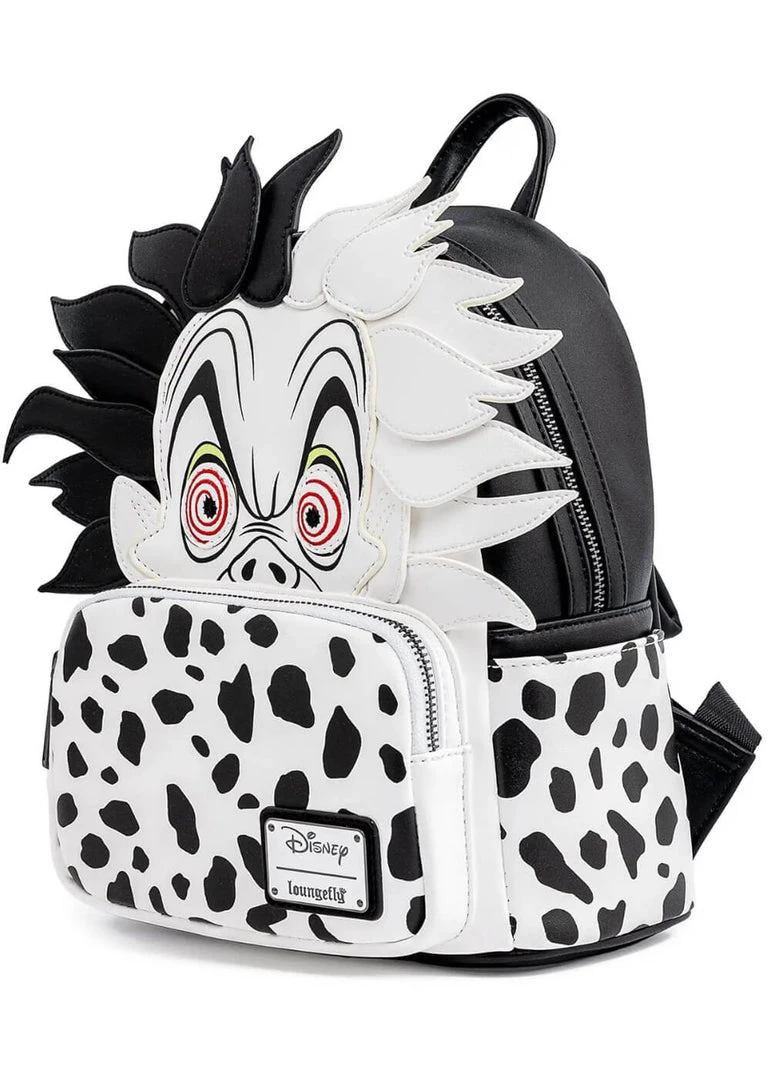 New In Loungefly Disney Villains Cruella De Vil Dalmation Spots Backpack