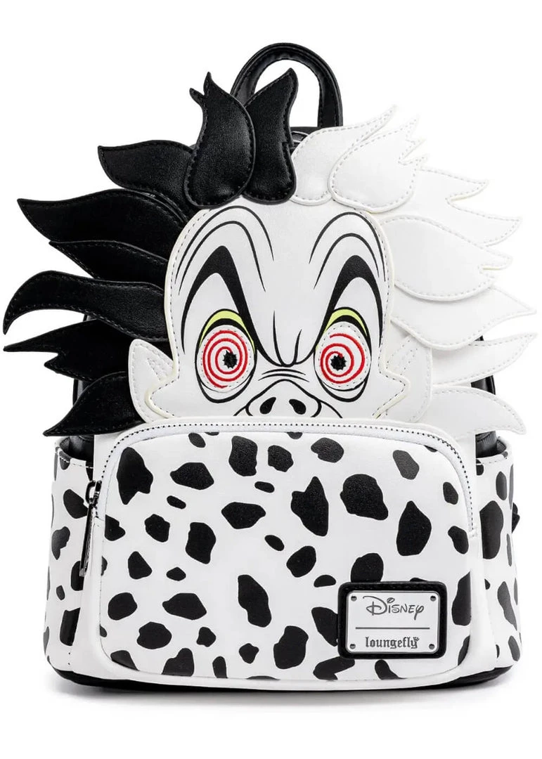 New In Loungefly Disney Villains Cruella De Vil Dalmation Spots Backpack