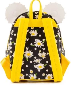 New In Loungefly Disney Minnie Mouse Daisies Backpack Black