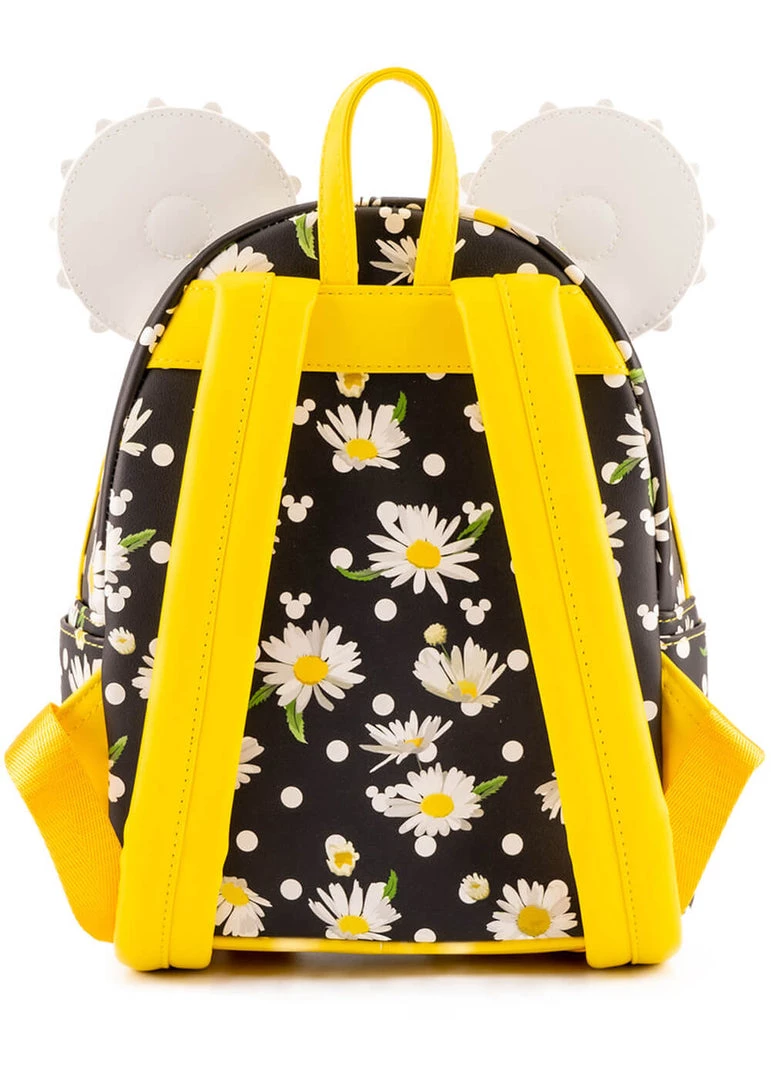 New In Loungefly Disney Minnie Mouse Daisies Backpack Black