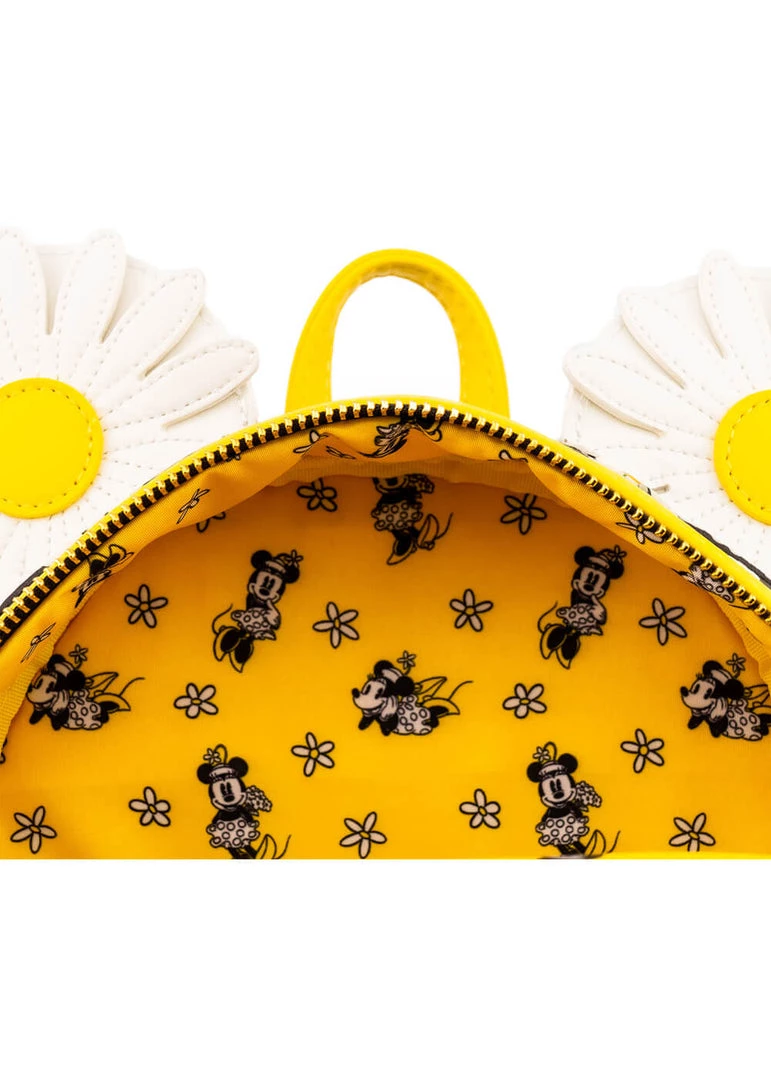 New In Loungefly Disney Minnie Mouse Daisies Backpack Black