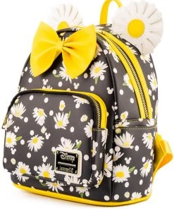 New In Loungefly Disney Minnie Mouse Daisies Backpack Black