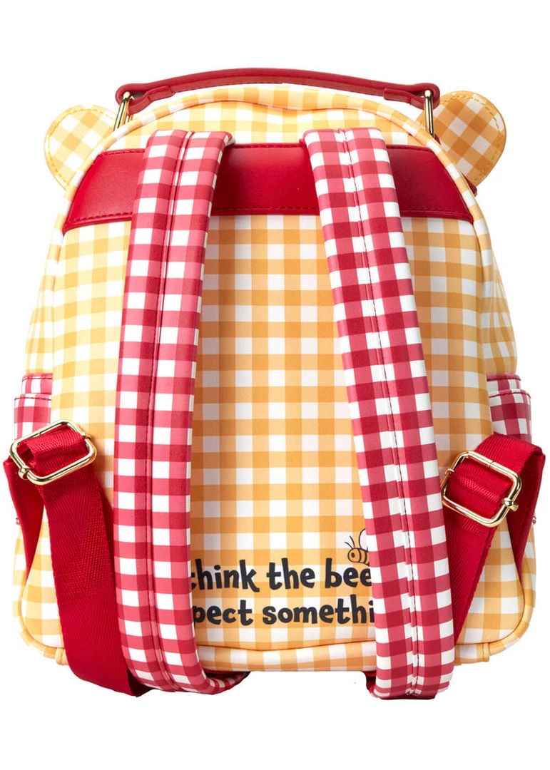 New In Loungefly Disney Winnie The Pooh Gingham Backpack Red