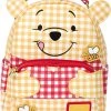 New In Loungefly Disney Winnie The Pooh Gingham Backpack Red