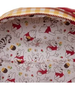 New In Loungefly Disney Winnie The Pooh Gingham Backpack Red
