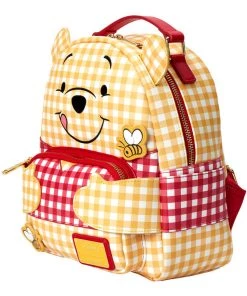 New In Loungefly Disney Winnie The Pooh Gingham Backpack Red