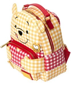 New In Loungefly Disney Winnie The Pooh Gingham Backpack Red