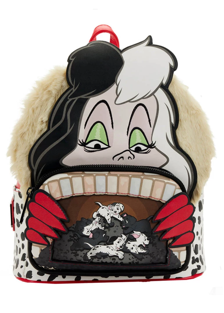 New In Loungefly Disney 101 Dalmatians Villains Scene Cruella Backpack Multi