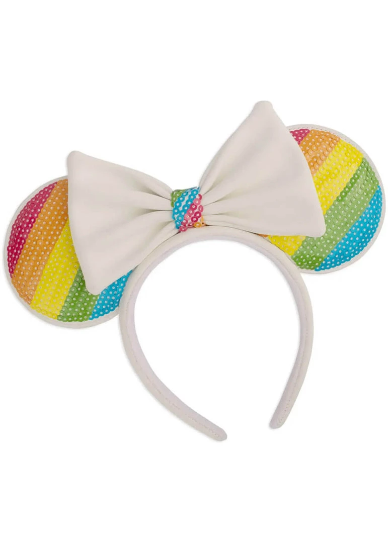Loungefly Disney Minnie Mouse Sequin Rainbow Headband New In