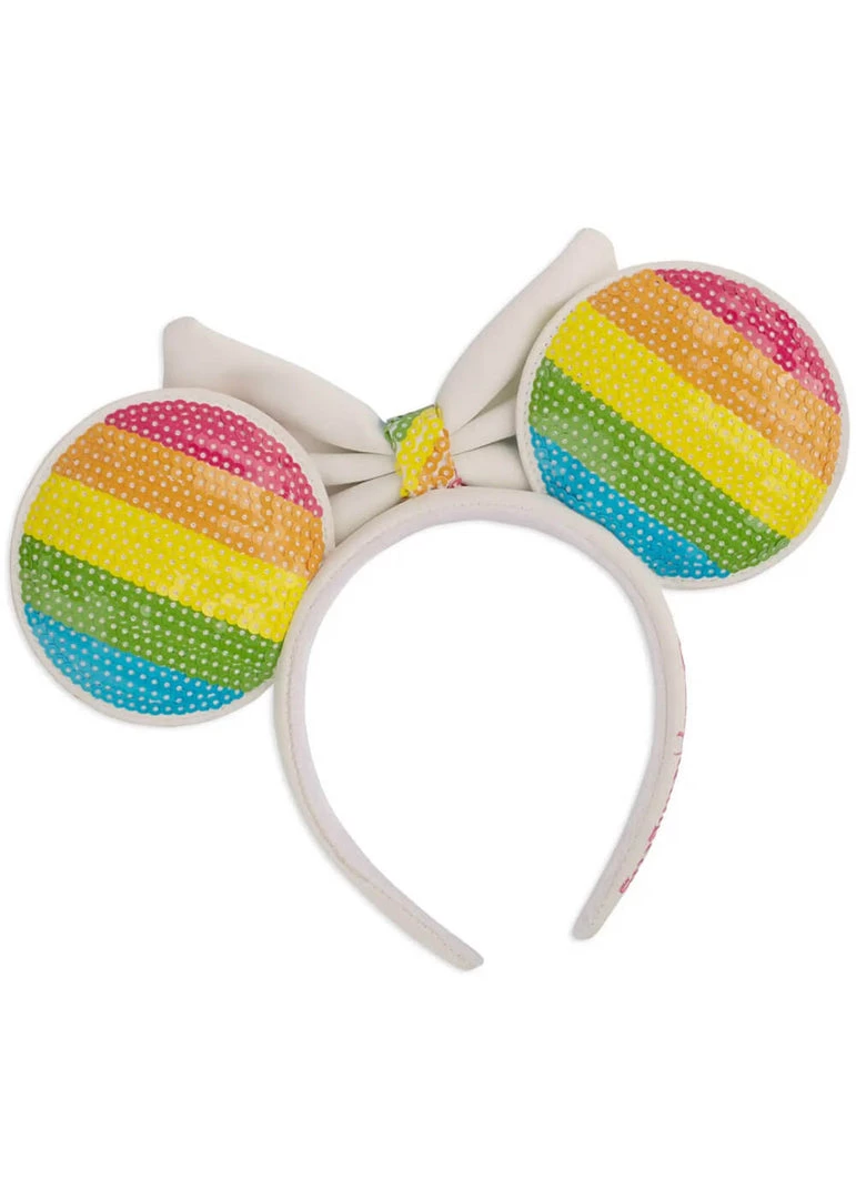 Loungefly Disney Minnie Mouse Sequin Rainbow Headband New In