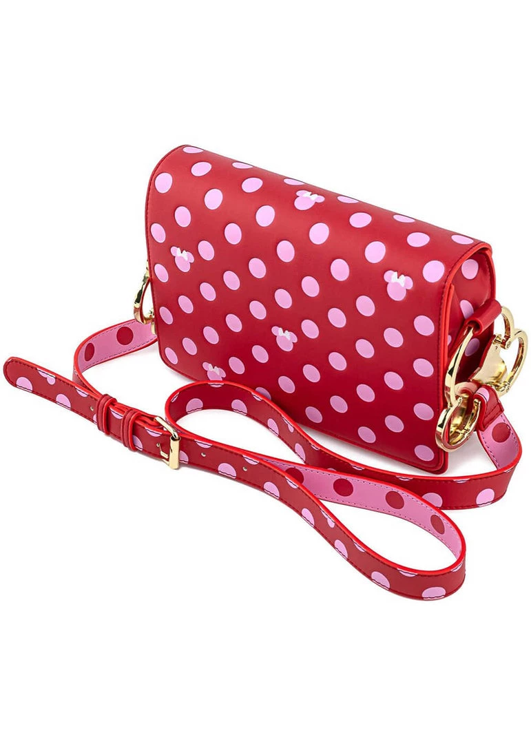 Loungefly Disney Minnie Mouse Polkadot Bow Strap Shoulderbag Pink New In