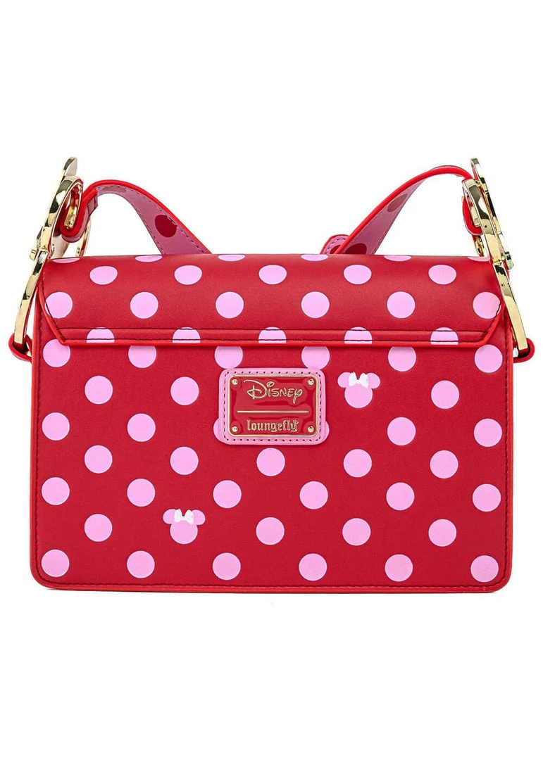 Loungefly Disney Minnie Mouse Polkadot Bow Strap Shoulderbag Pink New In