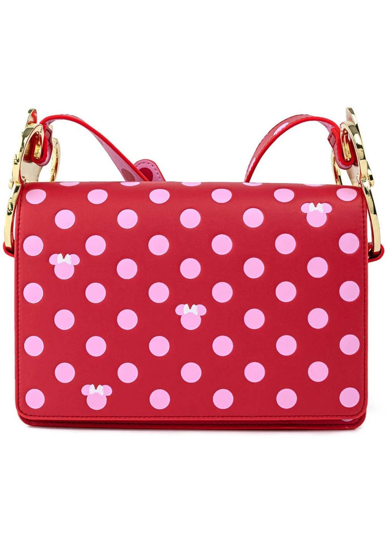 Loungefly Disney Minnie Mouse Polkadot Bow Strap Shoulderbag Pink New In