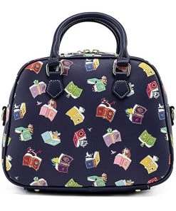 Loungefly Disney Princess Books AOP Crossbody Bag Navy New In
