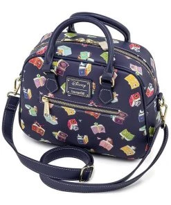 Loungefly Disney Princess Books AOP Crossbody Bag Navy New In
