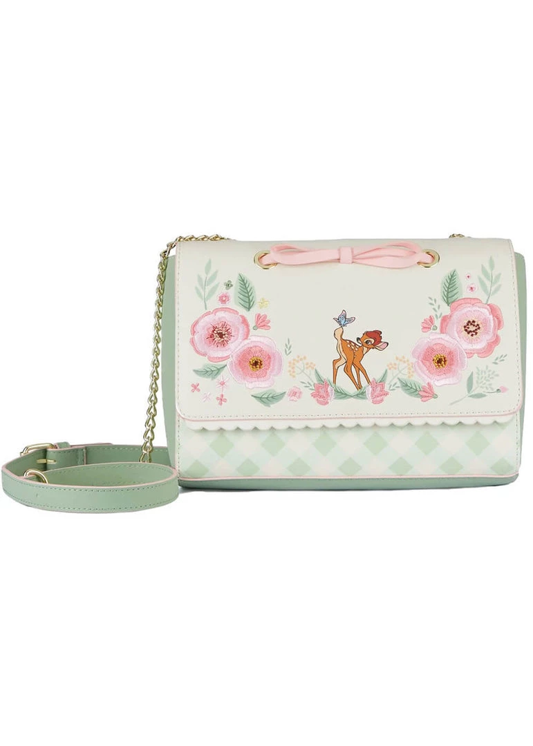 Loungefly Disney Bambi Spring Time Gingham Bag Green