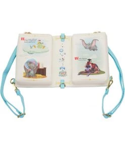 New In Loungefly Disney Dumbo Book Series Crossbody Backpack Blue