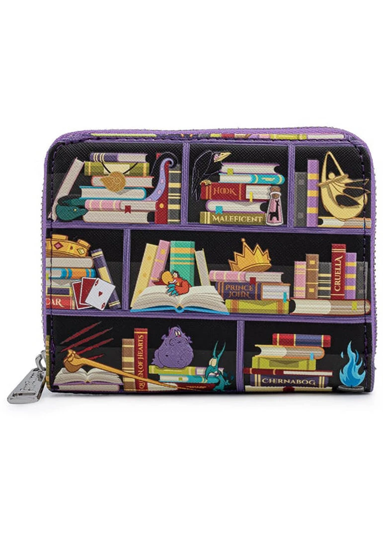 New In Loungefly Disney Villains Books Wallet Black