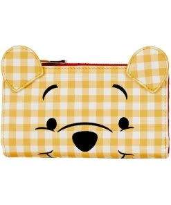 New In Loungefly Disney Winnie The Pooh Gingham Wallet Yellow