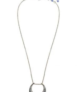 New In Love Vintage Crescent Moon Necklace Blue