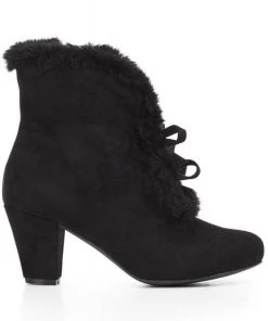 Lulu Hun Tatiana Faux-Fur 40's Booties Black New In