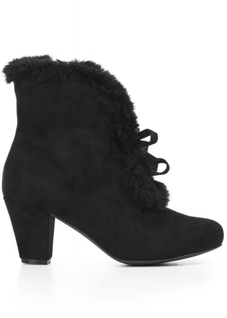 Lulu Hun Tatiana Faux-Fur 40's Booties Black New In