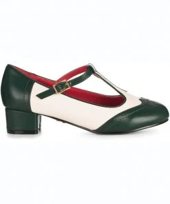 Lulu Hun Georgia 60's Pumps Green Ivory