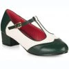Lulu Hun Georgia 60's Pumps Green Ivory