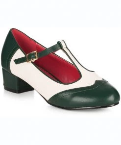Lulu Hun Georgia 60's Pumps Green Ivory