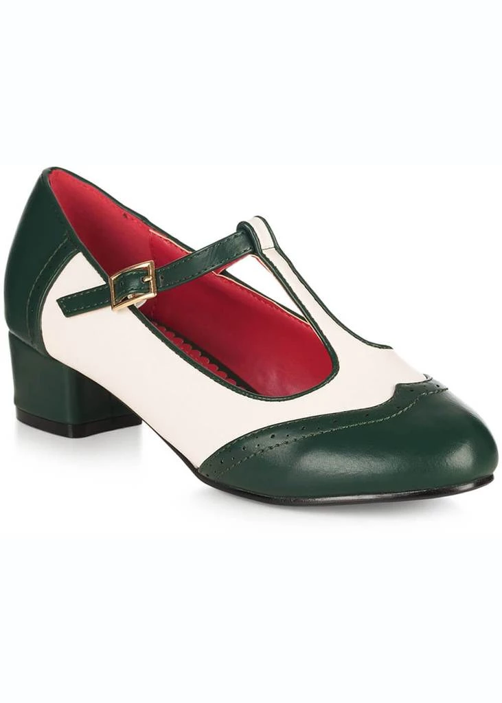Lulu Hun Georgia 60's Pumps Green Ivory