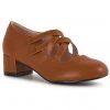 Lulu Hun Cornelia Block Heel 40's Pumps Brown New In