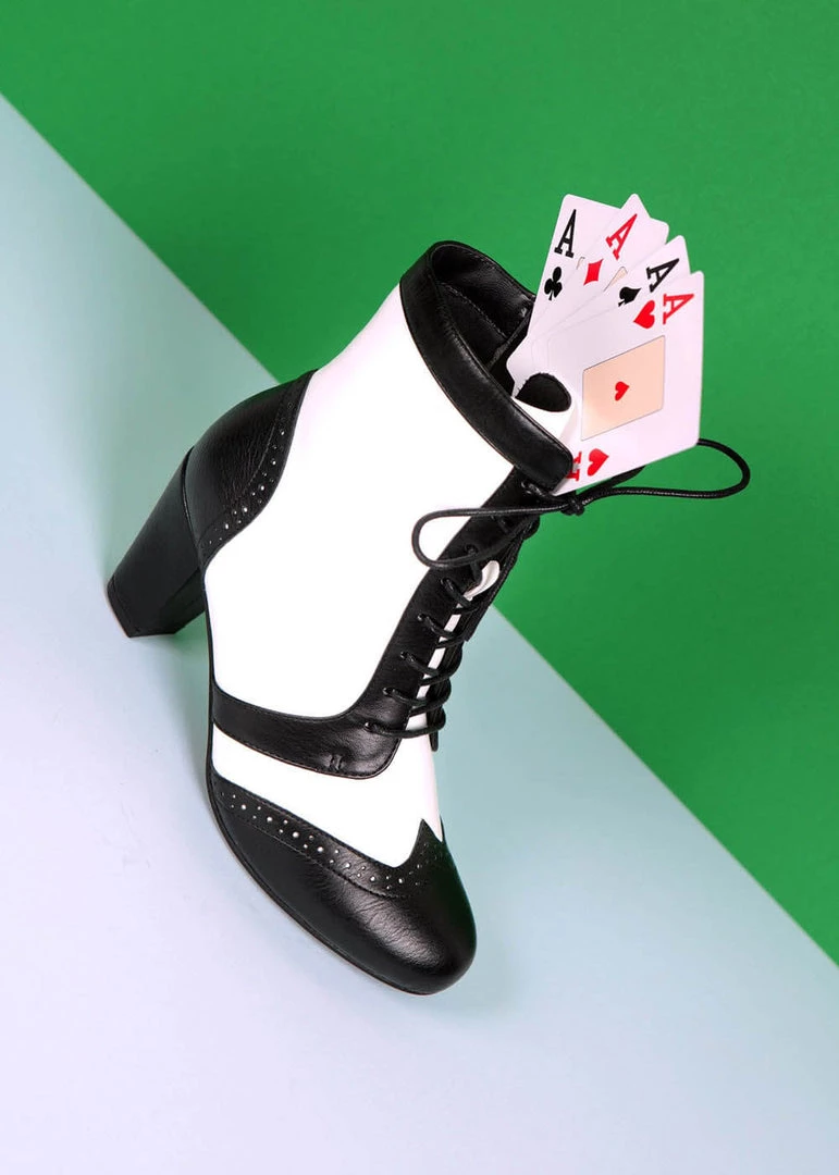 Lulu Hun Adele 60's Boots Black White