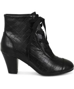 Lulu Hun Selma Quilted 40's Boots Black