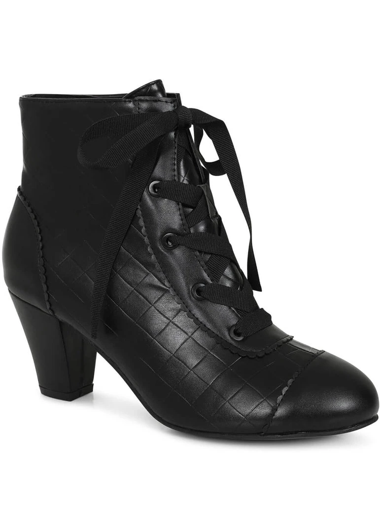 Lulu Hun Selma Quilted 40's Boots Black