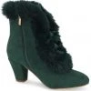 New In Lulu Hun Tatiana Faux-Fur 40's Boots Dark Green