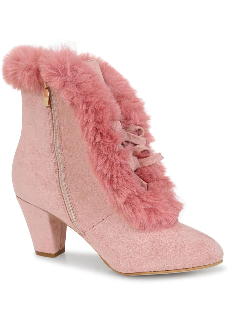 Lulu Hun Tatiana 40's Boots Pink New In