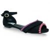 New In Lulu Hun Moria Pom Pom Sandals Black