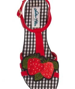 New In Lulu Hun Lottie Strawberry 50's Sandals Red