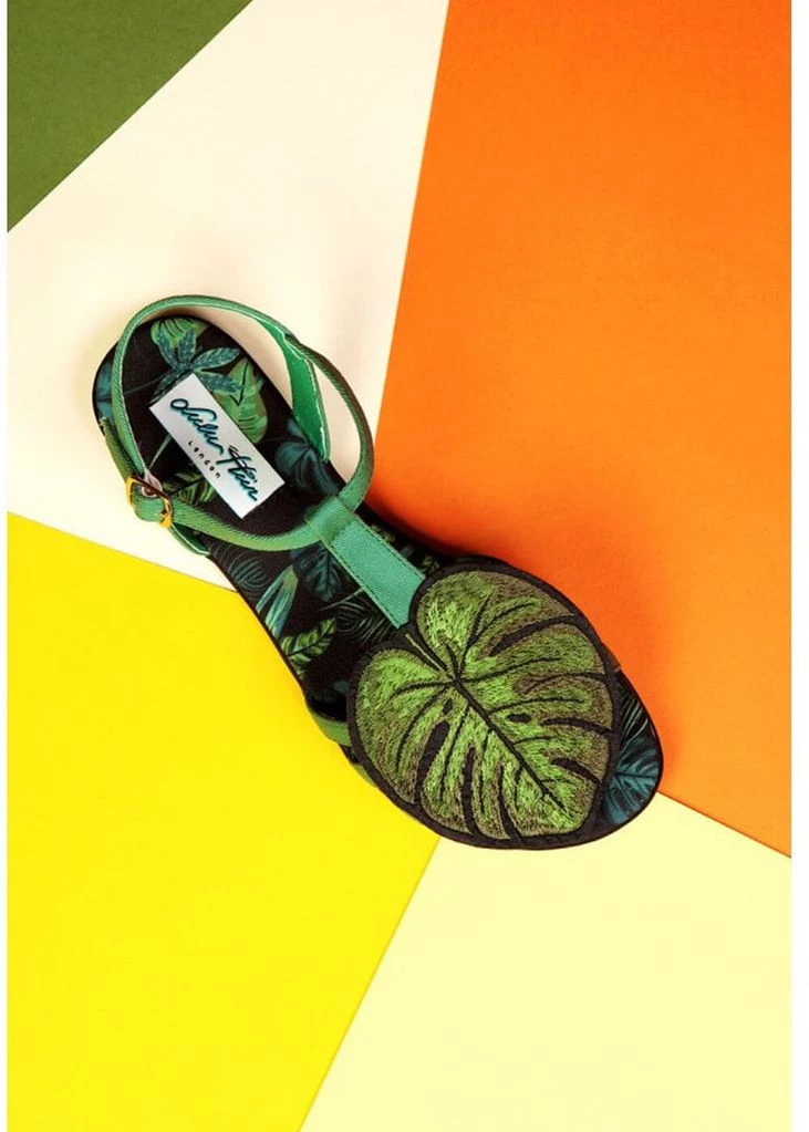 Lulu Hun Lottie Leaf 50's Sandals Green