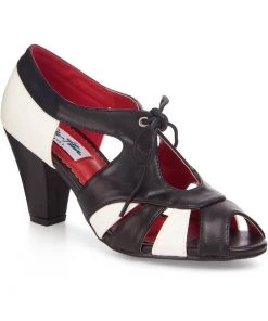 New In Lulu Hun Manila 60's Pumps Black White