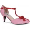 New In Lulu Hun Amber T-Bar 50's Pumps Pink