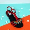 New In Lulu Hun Lottie Butterfly Tattoo 60's Sandals Black