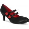 Lulu Hun Berenice Heart 50's Pumps Black Red New In