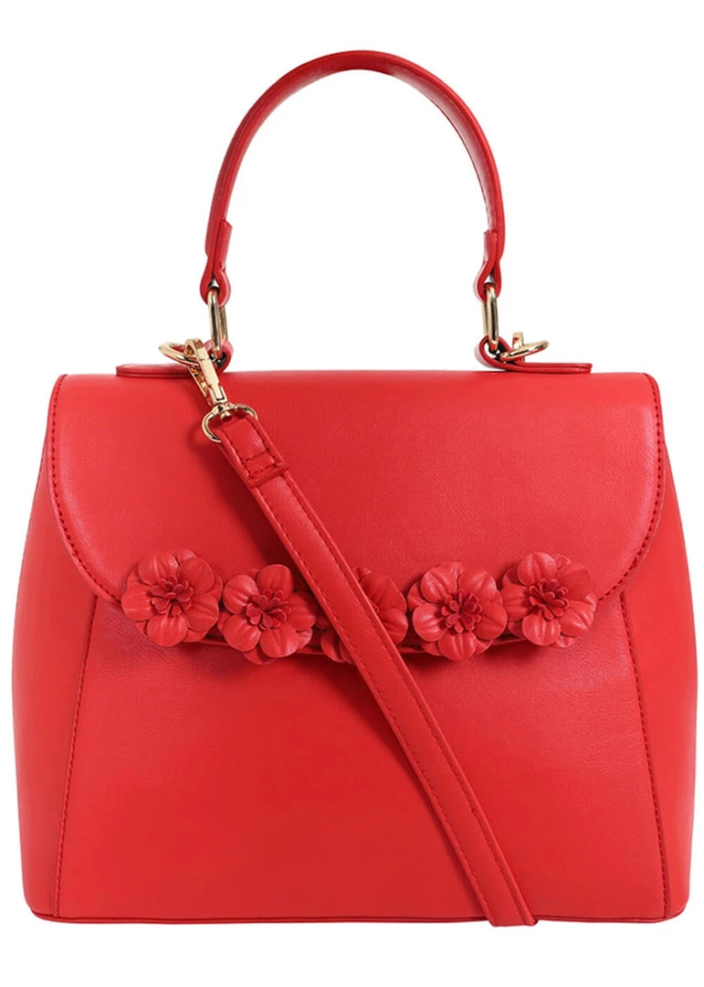 New In Lulu Hun Zoe Floral 50's Handbag Red