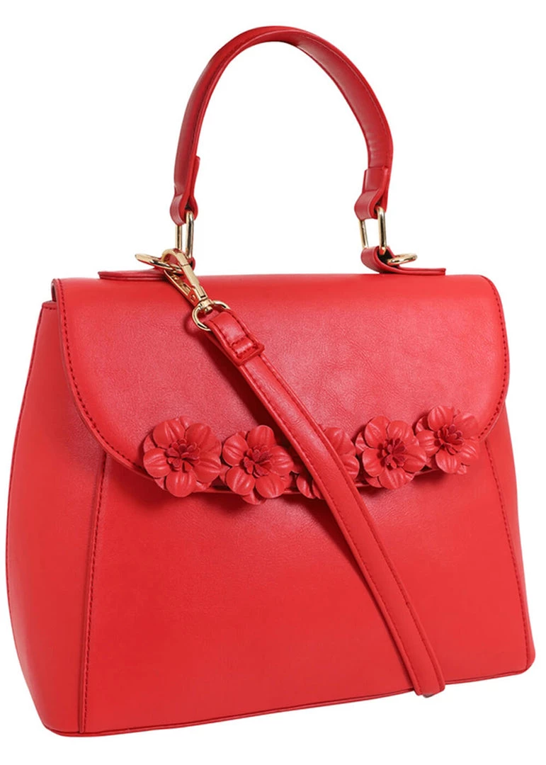 New In Lulu Hun Zoe Floral 50's Handbag Red